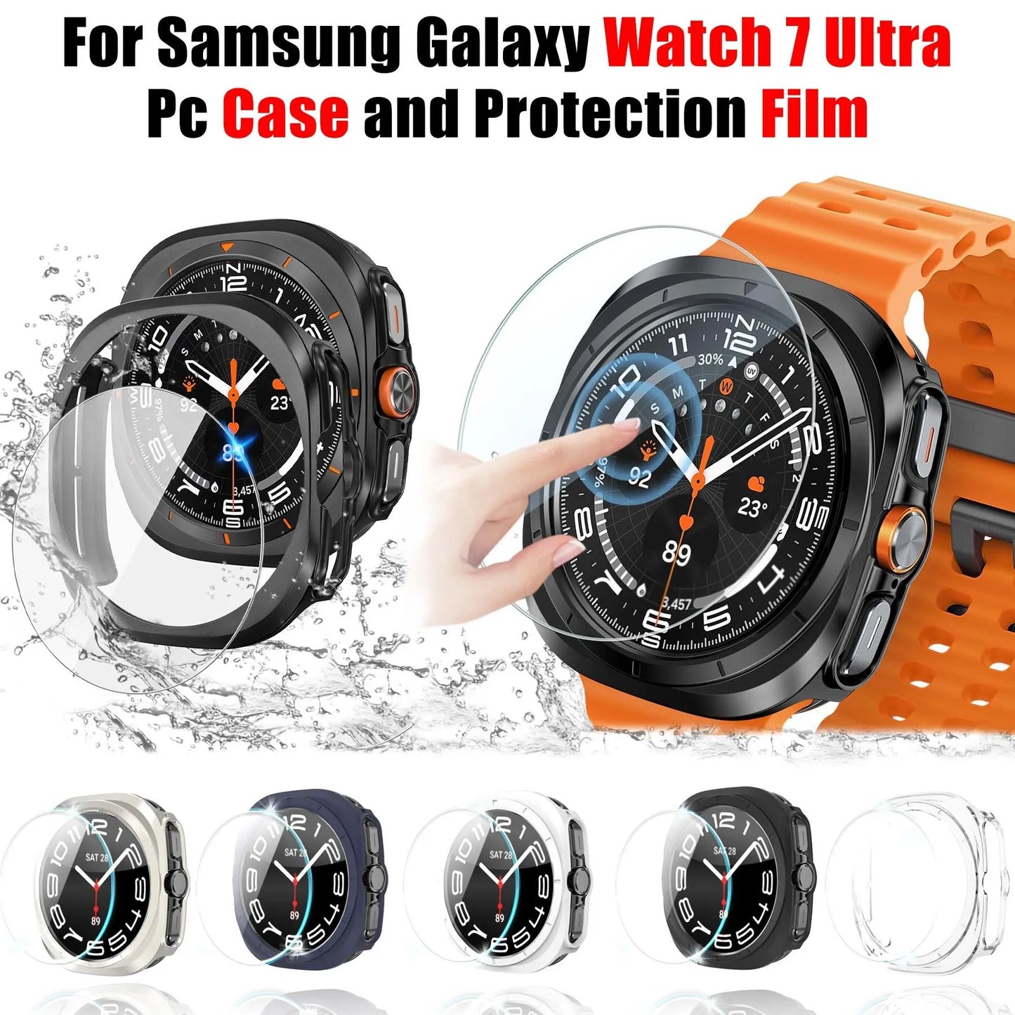 Hard Protective Cover For Galaxy Watch 7 Ultra PC Matte Watch Case And Protect Film For Samsung Galaxy Watch 7 Ultra