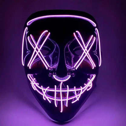 Halloween Neon Led Purge Mask Masque Masquerade Party Masks Light Grow in the Dark Horror Mask Glowing Masker