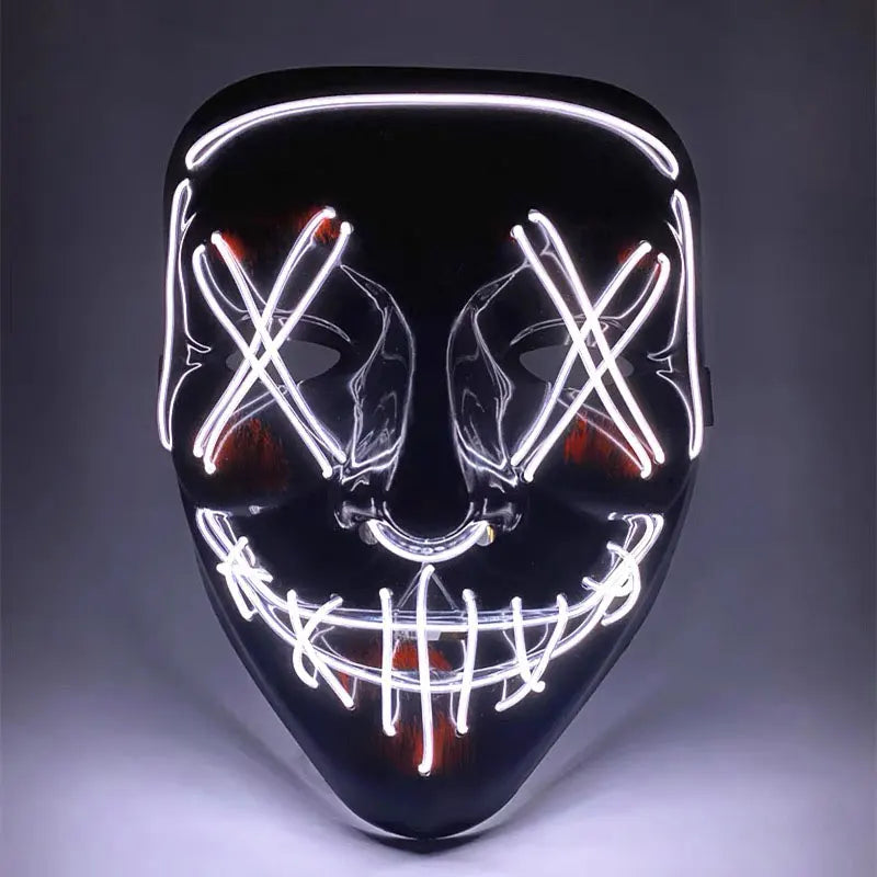 Halloween Neon Led Purge Mask Masque Masquerade Party Masks Light Grow in the Dark Horror Mask Glowing Masker