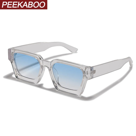 Peekaboo blue brown rectangle sunglasses uv400 retro ladies square sun glasses for men women 2023 drop ship summer style